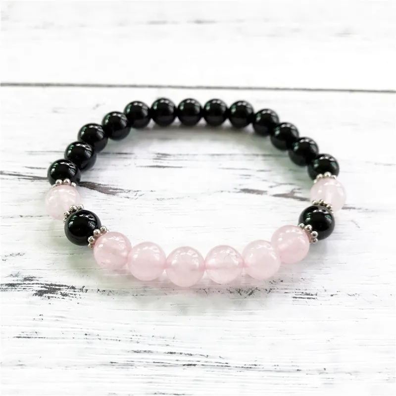 Natural Black Onyx RoseQuartz Bracelet Wrist Mala Beads Unconditional Love Protection Emotional Wellness Yoga Mala Bead Bracelet
Natural Black Onyx RoseQuartz Bracelet Wrist Mala Beads Unconditional Love Protection Emotional Wellness Yoga Mala Bead Bracelet