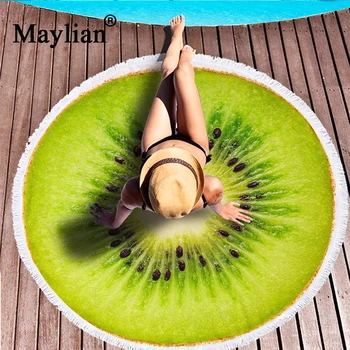 Fruit 8 colors Orange kiwi Microfiber Fringe Round Beach Towel Bath Towel Yoga Mat Large for Adults Toalla Tassel Printed T187
Fruit 8 colors Orange kiwi Microfiber Fringe Round Beach Towel Bath Towel Yoga Mat Large for Adults Toalla Tassel Printed T187