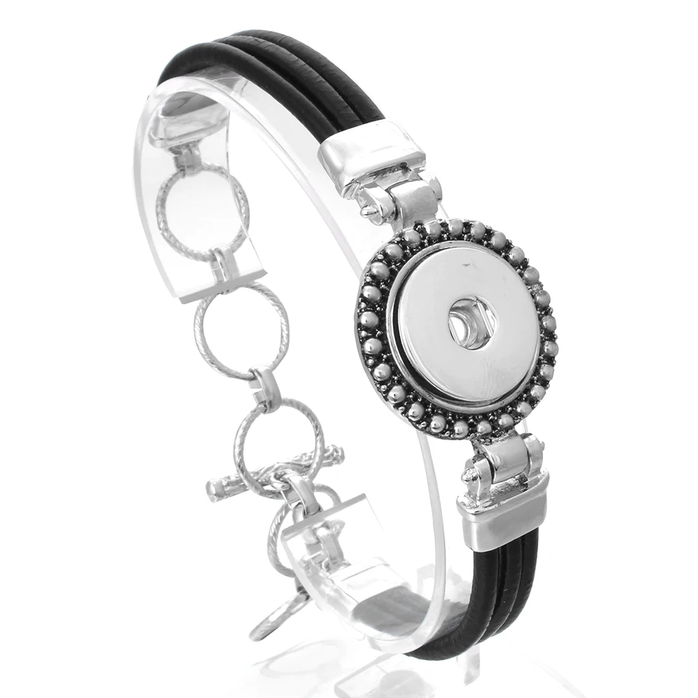 2019 New Black Leather Snap Bracelet Bangle Fit 20MM 18MM Snap Buttons Jewelry Metal Silver Snap Button Bracelet for Women
2019 New Black Leather Snap Bracelet Bangle Fit 20MM 18MM Snap Buttons Jewelry Metal Silver Snap Button Bracelet for Women