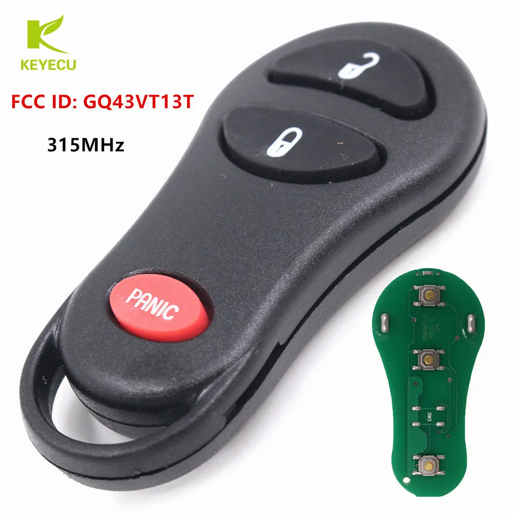 KEYECU Replacement New 3 Button 315MHz for 2001-2005 CHRYSLER PT CRUISER REMOTE KEY KEYLESS FOB TRANSMITTER FCC ID: GQ43VT13T
KEYECU Replacement New 3 Button 315MHz for 2001-2005 CHRYSLER PT CRUISER REMOTE KEY KEYLESS FOB TRANSMITTER FCC ID: GQ43VT13T
