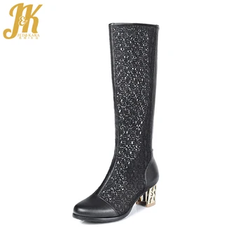 JK Autumn Thick High Heels Knee High Boots Women Summer Boots New Fashion Lace Female Shoes Round Toe Zipper Stitching Footwear
JK Autumn Thick High Heels Knee High Boots Women Summer Boots New Fashion Lace Female Shoes Round Toe Zipper Stitching Footwear