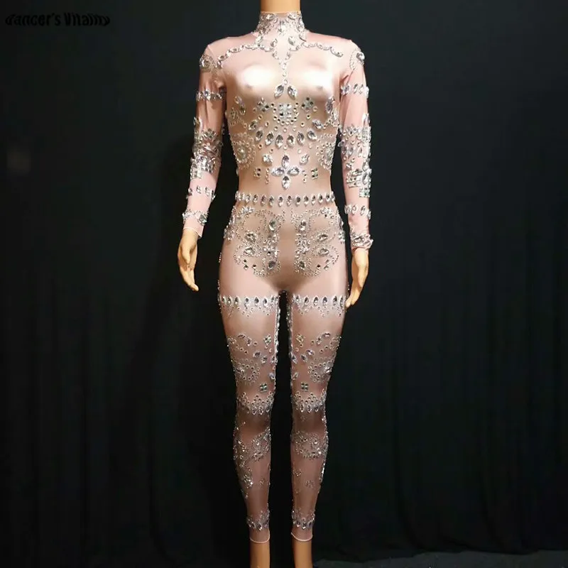 Rhinestone Trousers Printed Stretch Jumpsuit Rhinestones One Piece Jumpsuite Stage Outfit Singer Dancer Sexy Performance Rompers
Rhinestone Trousers Printed Stretch Jumpsuit Rhinestones One Piece Jumpsuite Stage Outfit Singer Dancer Sexy Performance Rompers