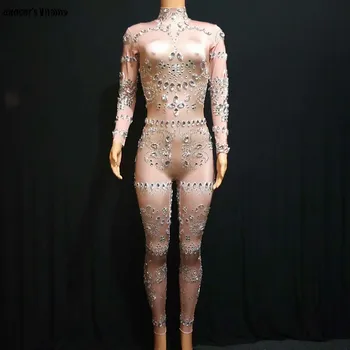 Rhinestone Trousers Printed Stretch Jumpsuit Rhinestones One Piece Jumpsuite Stage Outfit Singer Dancer Sexy Performance Rompers
Rhinestone Trousers Printed Stretch Jumpsuit Rhinestones One Piece Jumpsuite Stage Outfit Singer Dancer Sexy Performance Rompers