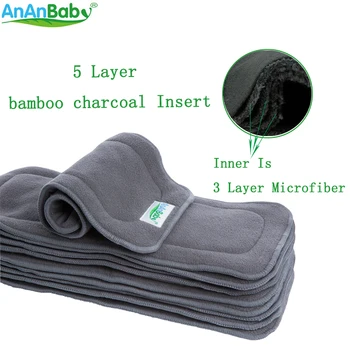 90pcs/lot 5 Layer Bamboo Charcoal Insert Cloth Diaper Insert For Baby