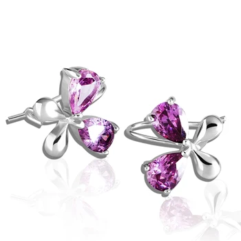 Elegant purple cubic zirconia butterfly silver earrings for women Fashion charm lady 925 sterling silver jewelry luxury gift
Elegant purple cubic zirconia butterfly silver earrings for women Fashion charm lady 925 sterling silver jewelry luxury gift