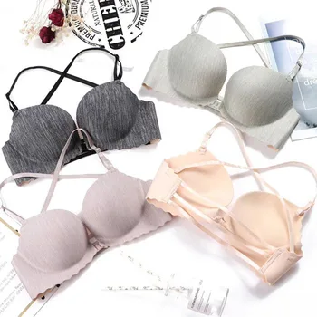 Roseheart Women Fashion Gray Purple Black Bralette Wireless One-Piece Bras Padded Cross Back Female Bras Underwear Cup A B 
Roseheart Women Fashion Gray Purple Black Bralette Wireless One-Piece Bras Padded Cross Back Female Bras Underwear Cup A B