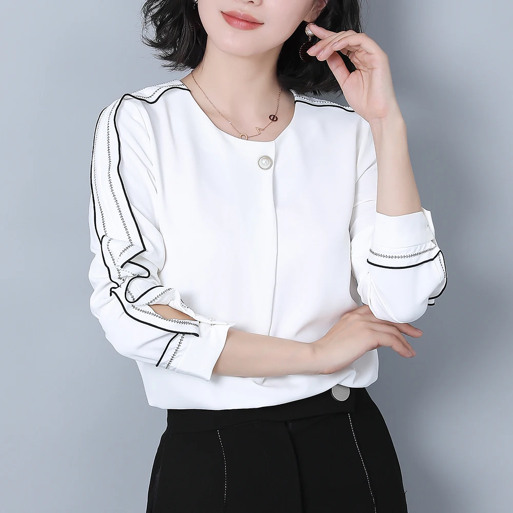 Fashion Voile White Women Blouses Ladies Shirt Chiffon Blouse Women Long Sleeve Shirts Loose Blusas Femininas Elegante
Fashion Voile White Women Blouses Ladies Shirt Chiffon Blouse Women Long Sleeve Shirts Loose Blusas Femininas Elegante