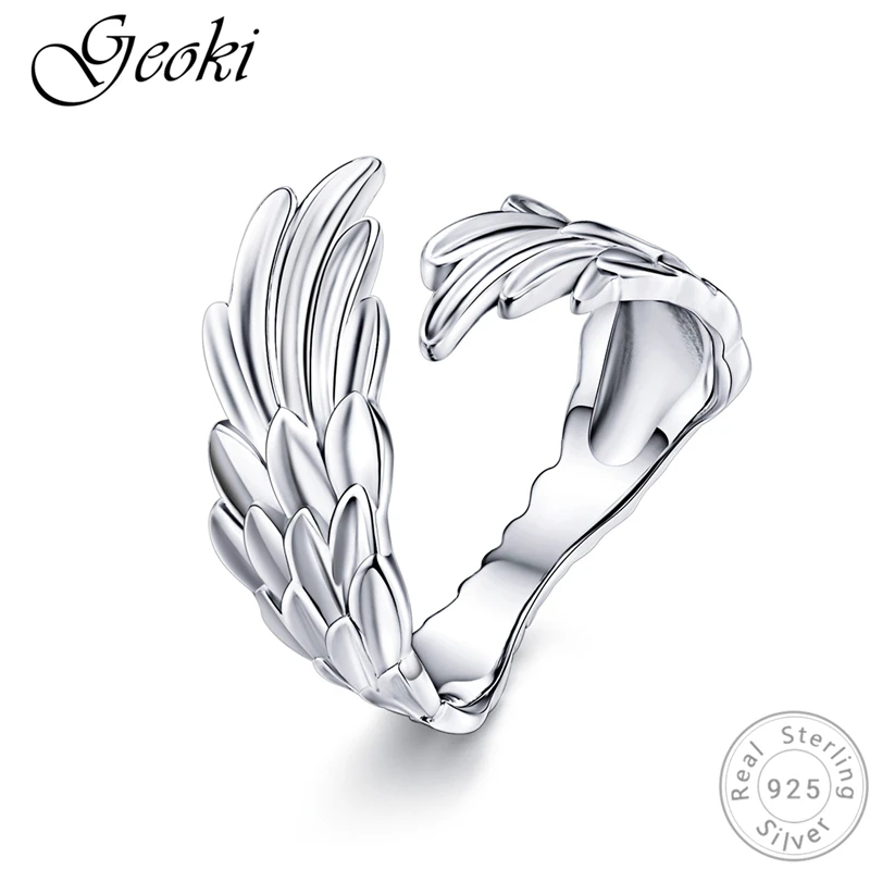 Geoki 925 Sterling Silver Eagle Wing Shaped Ring Adjustable Original S925 Bird Feather Paved Rings for Women Luxury Jewelry
Geoki 925 Sterling Silver Eagle Wing Shaped Ring Adjustable Original S925 Bird Feather Paved Rings for Women Luxury Jewelry