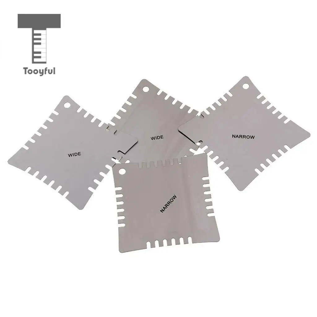 Tooyful Stainless Steel 1x Fretboard Ruler with 6x Radius Gauges Measuring Tools for Guitar Bass Luthier Tool