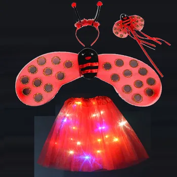 Kids Girl Bee Ladybird Cosplay costume Headband Wands LED Light Tutu Skirt Party Birthday Gift Dance Glow Show halloween
Kids Girl Bee Ladybird Cosplay costume Headband Wands LED Light Tutu Skirt Party Birthday Gift Dance Glow Show halloween