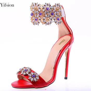 Olomm New Women Gladiator Sandals Thin High Heels Rhinestone Sandals Open Toe Red Gold Prom Shoes Ladies US Plus Size 3-10.5
Olomm New Women Gladiator Sandals Thin High Heels Rhinestone Sandals Open Toe Red Gold Prom Shoes Ladies US Plus Size 3-10.5