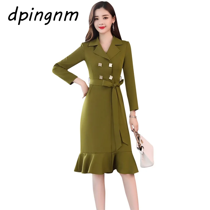 2018 New Spring Women's Windbreaker Lapel Long Sleeve Double-breasted Pleated Temperament Dress Long Suit Jacket
2018 New Spring Women's Windbreaker Lapel Long Sleeve Double-breasted Pleated Temperament Dress Long Suit Jacket