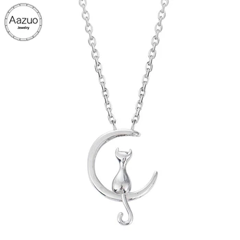 Aazuo 100% 18K White Gold None Stone Round & Cat Pendent Necklace gifted for Women Wedding Double Link Chain Au750
Aazuo 100% 18K White Gold None Stone Round & Cat Pendent Necklace gifted for Women Wedding Double Link Chain Au750