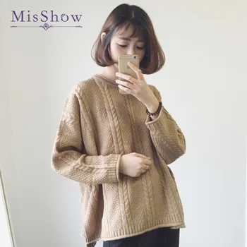 Misshow 2019 Autumn Tops For Women Solid Color Women Sweater Round Neck Oversized Jumper Women Long Sleeve Loose Pullovers
Misshow 2019 Autumn Tops For Women Solid Color Women Sweater Round Neck Oversized Jumper Women Long Sleeve Loose Pullovers