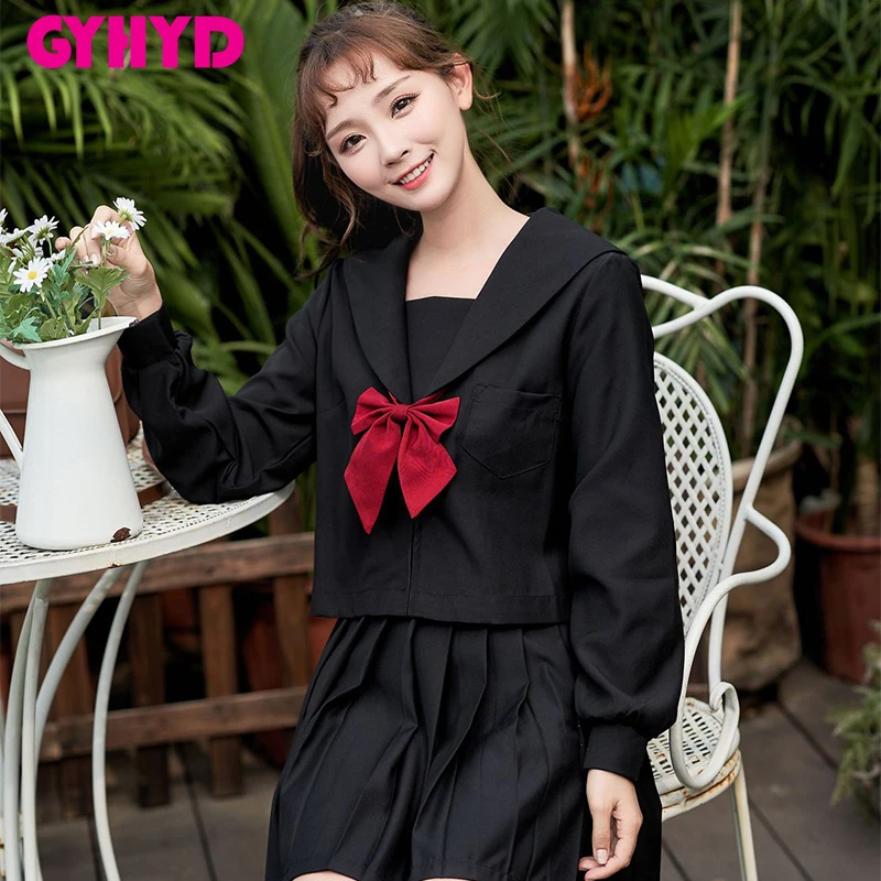 GYHYD Black Japanese JK Sets School Uniform Girls Spring Autumn High School Women Novelty Sailor Suits Class Uniforms
GYHYD Black Japanese JK Sets School Uniform Girls Spring Autumn High School Women Novelty Sailor Suits Class Uniforms