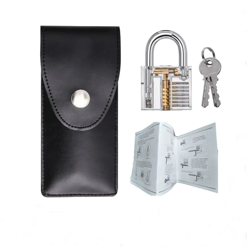 

Transparent Visible Pick Cutaway Practice Padlock Lock With Broken Key Removing Hook Kit Extractor Set Locksmith Wrench Tool