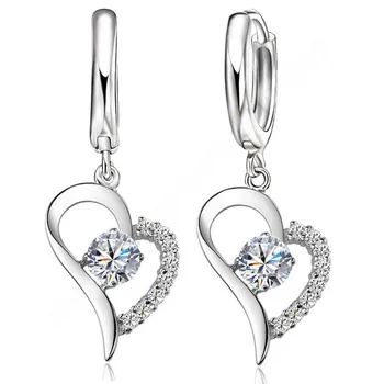 Crystal Cubic Zirconia Fine Jewellery Set 925 Sterling Silver Real Pure Heart Pendant Leverback Earrings Drop Accesory
Crystal Cubic Zirconia Fine Jewellery Set 925 Sterling Silver Real Pure Heart Pendant Leverback Earrings Drop Accesory