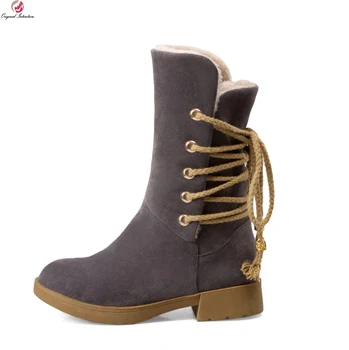 Original Intention Women Mid-Calf Snow Boots Round Toe Square Heels Boots Black Beige Grey Brown Warm Shoes Woman US Size 4-10.5
Original Intention Women Mid-Calf Snow Boots Round Toe Square Heels Boots Black Beige Grey Brown Warm Shoes Woman US Size 4-10.5