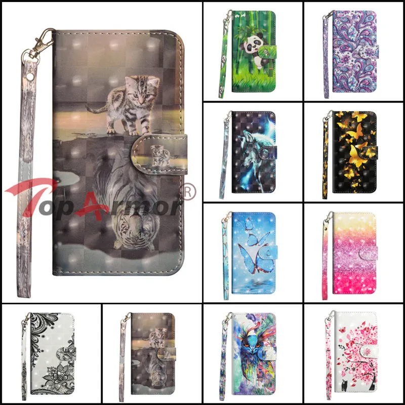 

3D Painted Leather Wallet Cover For Huawei Honor 7A 7C 7X 8X 10 Play View 10 MATE 20 X Lite PRO Flip Book Stent Shell Phone Case