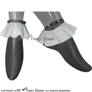 Transparent Black With White Sexy Short Latex Socks With Ruffles On Top Rubber Socks WZ-0002
Transparent Black With White Sexy Short Latex Socks With Ruffles On Top Rubber Socks WZ-0002