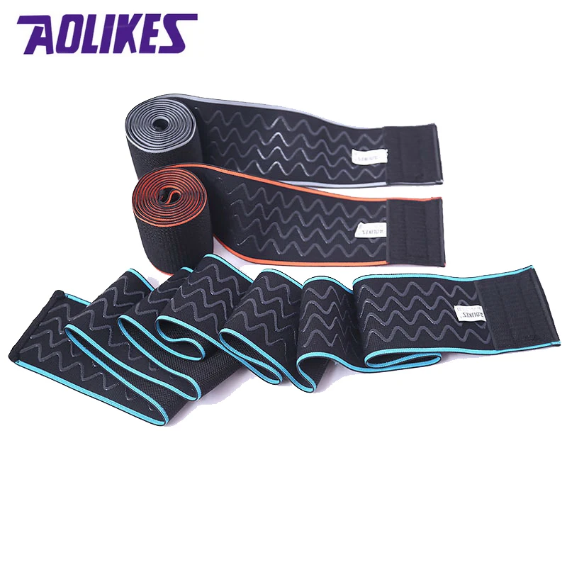 Image AOLIKES 2 Pcs 150*8 CM Sports Wrapped Compression Protective Knee Bandages Elastic WeightLifting Fitness Prevent Knee Sprain