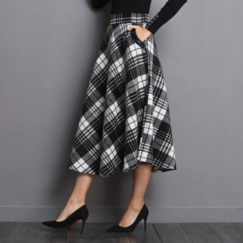 2019 Winter Women Tartan Skirts England Style Red Plaid High Waist Midi Skirts Woolen Plus Size 3XL A Line Pleated
2019 Winter Women Tartan Skirts England Style Red Plaid High Waist Midi Skirts Woolen Plus Size 3XL A Line Pleated