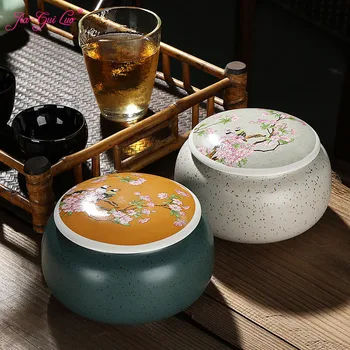 JIA-GUI LUO Ceramic tea box Dried fruit storage cans Sealed bottle Tea Accessories Pu'er tea storage box ceramic jar D113 
JIA-GUI LUO Ceramic tea box Dried fruit storage cans Sealed bottle Tea Accessories Pu'er tea storage box ceramic jar D113