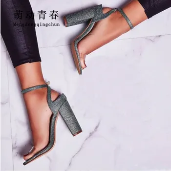 Big Size 35-42 Women Sandals Bling Green Chunky Heels Sandals Sexy Clear PVC High Heeled Summer Pumps Buckle Strap Dress Sandals
Big Size 35-42 Women Sandals Bling Green Chunky Heels Sandals Sexy Clear PVC High Heeled Summer Pumps Buckle Strap Dress Sandals