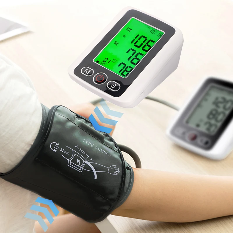 Blood Pressure Upper Arm Pulse Monitor With Voice Function LCD Portable Heart Beat Meter Measuring Automatic Health Care
Blood Pressure Upper Arm Pulse Monitor With Voice Function LCD Portable Heart Beat Meter Measuring Automatic Health Care