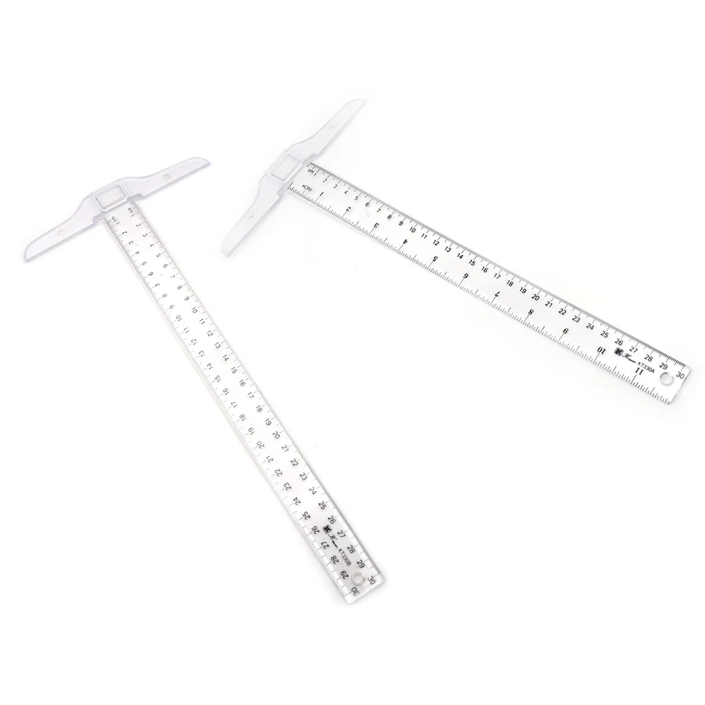 2Styles Plastic T Shape Ruler 30cm Straight Ruler Measure Tool Clear Transparent Measurements
2Styles Plastic T Shape Ruler 30cm Straight Ruler Measure Tool Clear Transparent Measurements