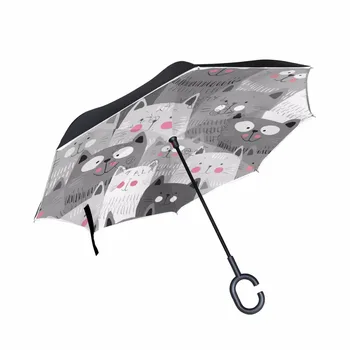 Lovely Cartoon Kitten Cat Windproof Reverse Umbrella Double Layer Inverted Umbrella Self Stand Rain Protection C-Hook Umbrella
Lovely Cartoon Kitten Cat Windproof Reverse Umbrella Double Layer Inverted Umbrella Self Stand Rain Protection C-Hook Umbrella