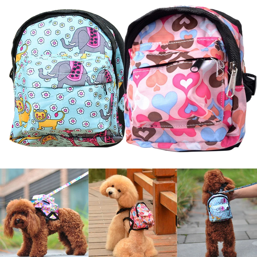 Image Outdoor Pet Bag Canvas Backpack heart animal pattern Travel Carrier For Dog Puppy Cats With Leash Traction rope size SML