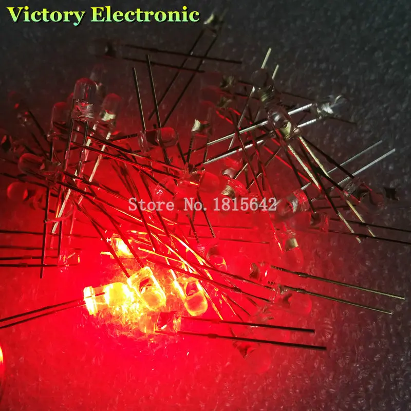 200PCS/Lot 3mm Round Red LED Diode Super Bright Water Clear LED Light Lamp Red color New
200PCS/Lot 3mm Round Red LED Diode Super Bright Water Clear LED Light Lamp Red color New