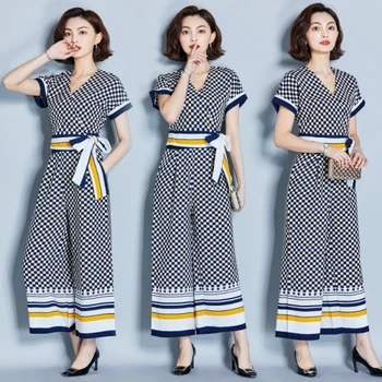 Plaid 2 Piece Set Women Wide Leg Pants Women's Summer Sui Palazzo Pants Ensemble Femme Deux Pieces Conjunto Feminino Ukraine
Plaid 2 Piece Set Women Wide Leg Pants Women's Summer Sui Palazzo Pants Ensemble Femme Deux Pieces Conjunto Feminino Ukraine