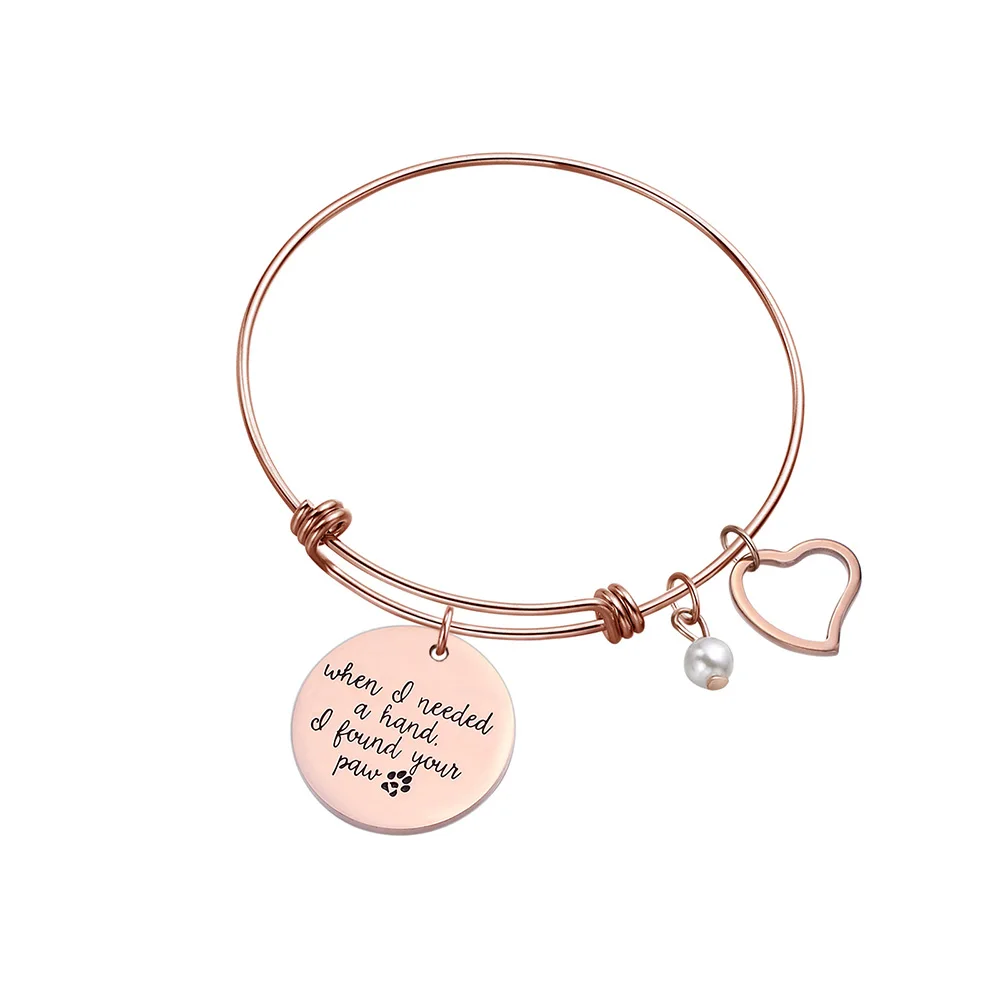 Gift for Dog/Cat/Pet Lovers Heart Charm Bracelet Bangle Engraved When i needed a hand i pound you paw Love Jewelry
Gift for Dog/Cat/Pet Lovers Heart Charm Bracelet Bangle Engraved When i needed a hand i pound you paw Love Jewelry
