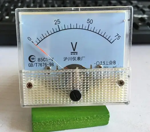 85C1 DC 0-75V указатель Тип dc вольтметр измеритель напряжения механический заголовок
85C1 DC 0-75V указатель Тип dc вольтметр измеритель напряжения механический заголовок