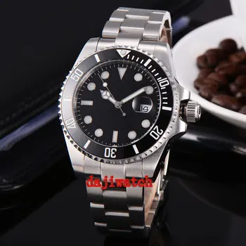 43mm black dial stainless steel case Sapphire crystal calendar automatic mens watch men mechanical watch steel bracelet 
43mm black dial stainless steel case Sapphire crystal calendar automatic mens watch men mechanical watch steel bracelet