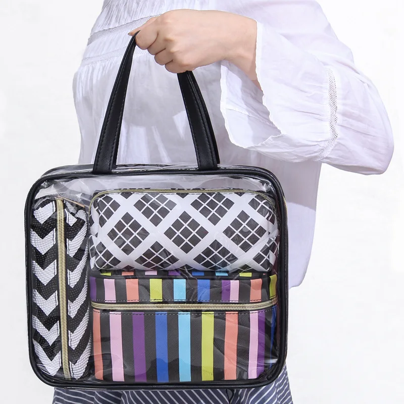 PVC Transparent Cosmetic Bag Travel Toiletry Bag Set Pink Make-up Organizer Pouch Makeup Case Beautician Vanity Necessaire Trip
PVC Transparent Cosmetic Bag Travel Toiletry Bag Set Pink Make-up Organizer Pouch Makeup Case Beautician Vanity Necessaire Trip