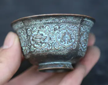 64MM/2.5"Collect Chinese Fengshui Bronze Exquisite Lotus Flower Rilievo Eight Immortals Phurba Dagger Holder Cann Cup Teacup 98g
64MM/2.5"Collect Chinese Fengshui Bronze Exquisite Lotus Flower Rilievo Eight Immortals Phurba Dagger Holder Cann Cup Teacup 98g