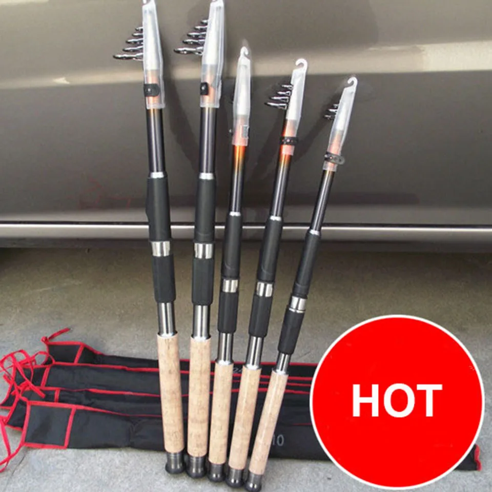 Image 2.1M 2.4M 2.7M 3.0M 3.6M Portable Telescopic Fishing Rod Spinning Fish Hand Fishing Tackle Sea Rod Ocean Rod