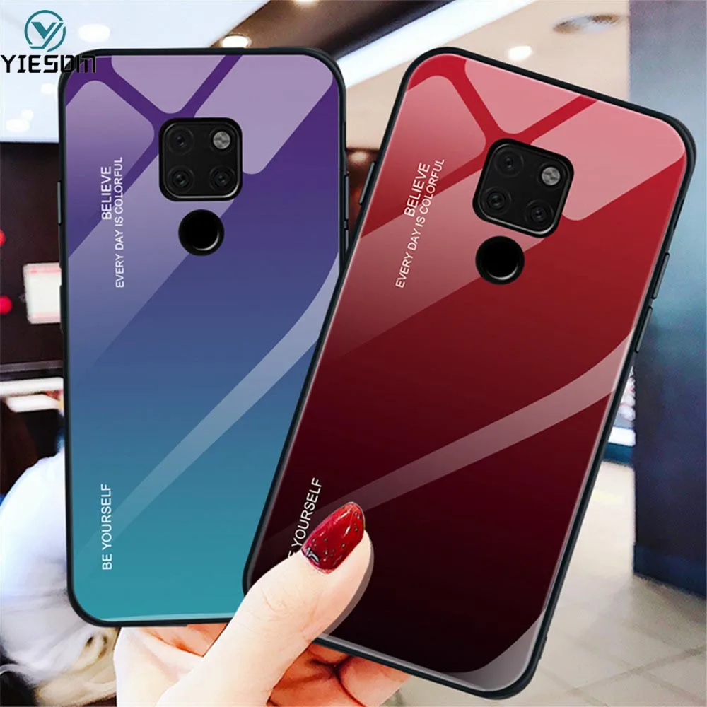 Чехол для Huawei Mate 20 Pro градиентные телефонные чехлы из закаленного стекла Mate20 10 Lite