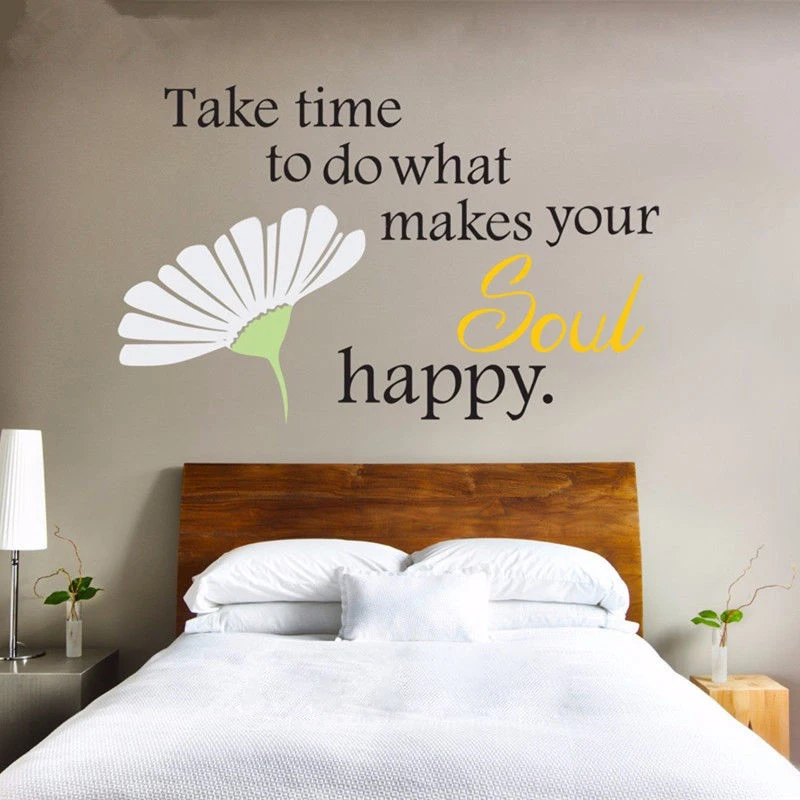 ZN Take time to do what makes your soul happy Daisy Quote Vinyl Wall Art Decals home Decor wall Sticker
ZN Take time to do what makes your soul happy Daisy Quote Vinyl Wall Art Decals home Decor wall Sticker