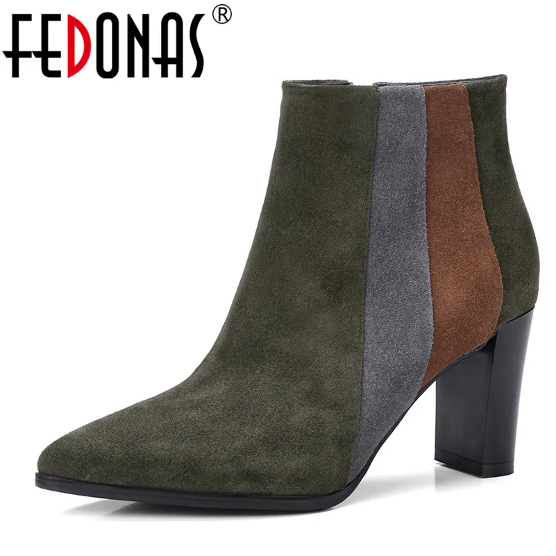 FEDONAS Brand Quality Mix-color Women Cow Suede Ankle Boots Sexy Pointed Toe Autumn Winter Shoes Woman High Heeled Club Pumps
FEDONAS Brand Quality Mix-color Women Cow Suede Ankle Boots Sexy Pointed Toe Autumn Winter Shoes Woman High Heeled Club Pumps