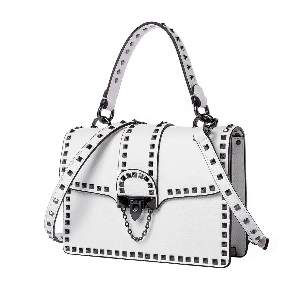 100% Genuine Leather Fashion Rivet Bags Handbags Women Famous Brands Cowhide Classic Messenger Bags Female White Shoulder Bag
100% Genuine Leather Fashion Rivet Bags Handbags Women Famous Brands Cowhide Classic Messenger Bags Female White Shoulder Bag