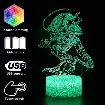 Prometheus Movie Theme 3D Light LED Table Lamp Illusion Night Light Alien 7 Colors Changing 3AA Battery Powered USB Lamp
Prometheus Movie Theme 3D Light LED Table Lamp Illusion Night Light Alien 7 Colors Changing 3AA Battery Powered USB Lamp