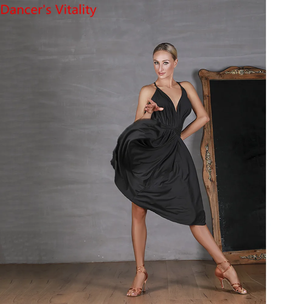 Fashion Women Latin Dance Training Clothes Black Lacing Backless Milk Fiber Dress Rumba Samba Foxtrot Dance Competition Garments
Fashion Women Latin Dance Training Clothes Black Lacing Backless Milk Fiber Dress Rumba Samba Foxtrot Dance Competition Garments
