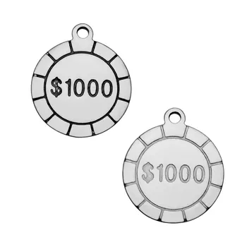 GLOWCAT 10pcs Stainless Steel Charms $1000 Casino Token 14MM DIY Handmade Jewelry Findings Accessories Traveling Gifts VC181
GLOWCAT 10pcs Stainless Steel Charms $1000 Casino Token 14MM DIY Handmade Jewelry Findings Accessories Traveling Gifts VC181