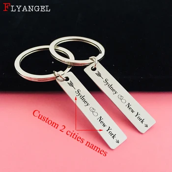 Customized Personalization Keyring Engraved Custom 2 Cities Name Keychain For Couples Boyfriend Family Jewelry Gifts Key Chain 
Customized Personalization Keyring Engraved Custom 2 Cities Name Keychain For Couples Boyfriend Family Jewelry Gifts Key Chain