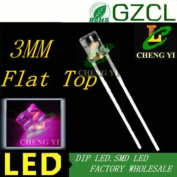 High flux led 3mm LED diode PINK 15-20mA led bulb Two-PIN 3.0-3.5V pink DIP LED 1000pcs Free shipping
High flux led 3mm LED diode PINK 15-20mA led bulb Two-PIN 3.0-3.5V pink DIP LED 1000pcs Free shipping