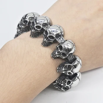 AMUMIU Black Friday Vintage Black Skull Bracelets Bangles Hand Made Top Quality Leather Skeleton Bracelet Men Jewelry pul HZB142 
AMUMIU Black Friday Vintage Black Skull Bracelets Bangles Hand Made Top Quality Leather Skeleton Bracelet Men Jewelry pul HZB142